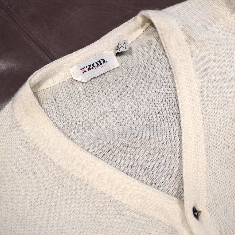 Vintage IZOD Lacoste White Cardigan